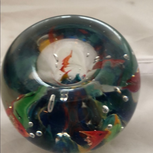 Murano Glass Paperweight Aquarium Candle Holder - Picture 3 of 7